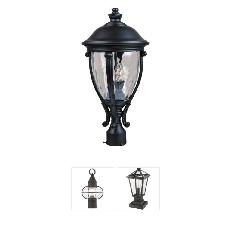 Maxim Lighting Camden VX Black Outdoor Post Lantern with Water Glass