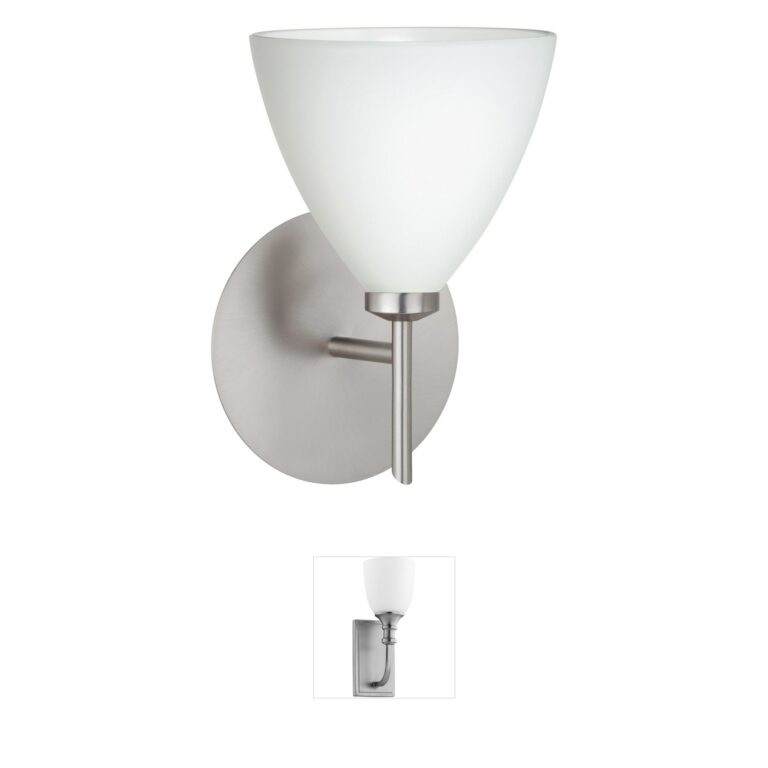 Besa Lighting Mia Satin Nickel Wall Sconce with Opal Glass