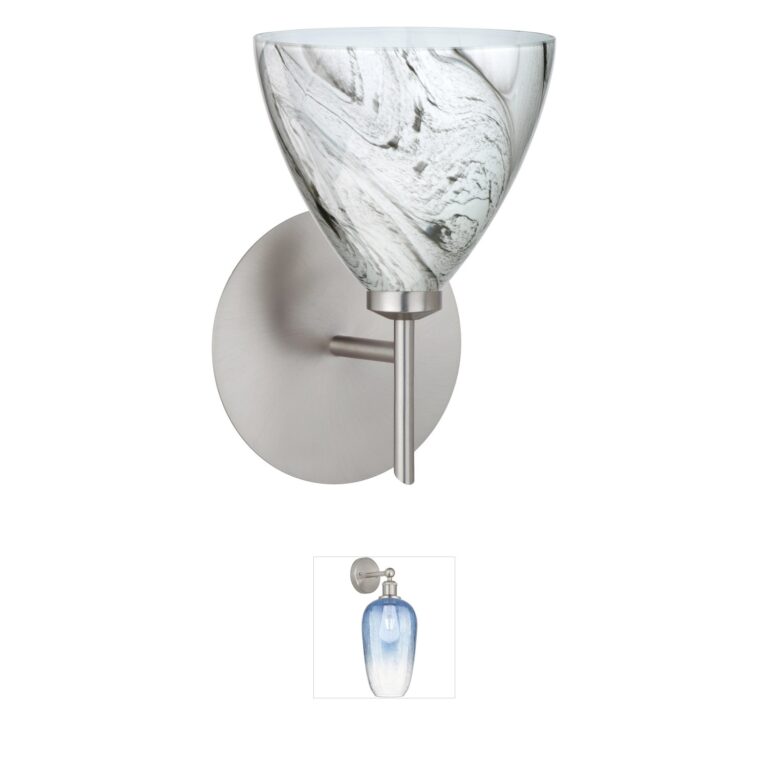 Besa Lighting Mia Collection Satin Nickel & Marble Wall Sconce
