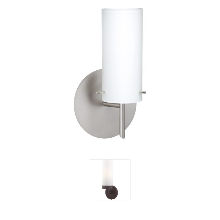 Besa Lighting Copa 3 Satin Nickel & Opal Glass Mini Sconce
