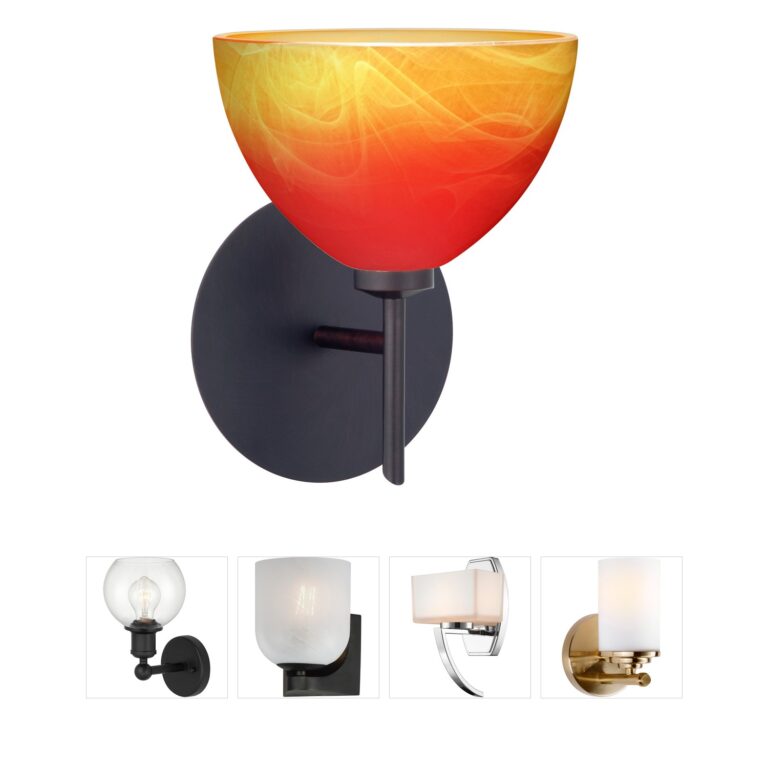 Besa Lighting Brella Bronze LED Wall Sconce with Solare Glass