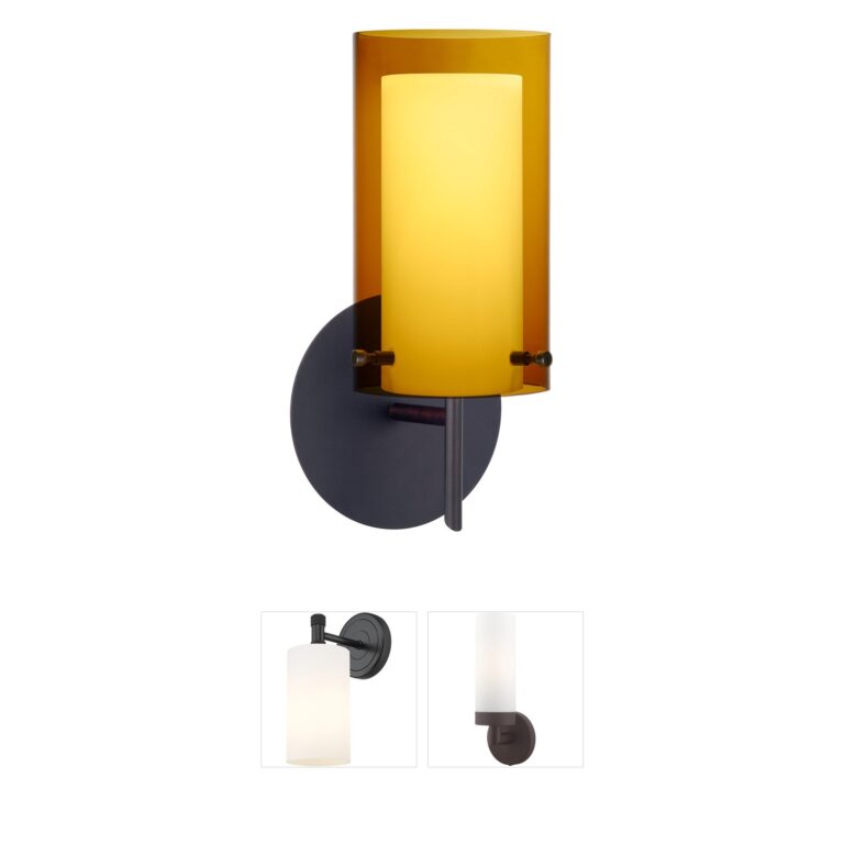 Besa Lighting Pahu 4 Bronze & Armagnac Glass Wall Sconce