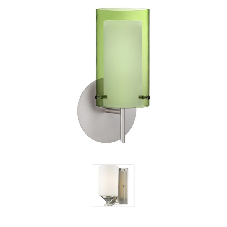 Besa Lighting Pahu 4 Satin Nickel & Glass Wall Sconce