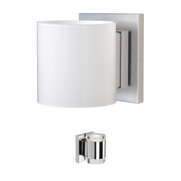 Besa Lighting Pogo Satin Nickel & Opal Glass Mini Sconce