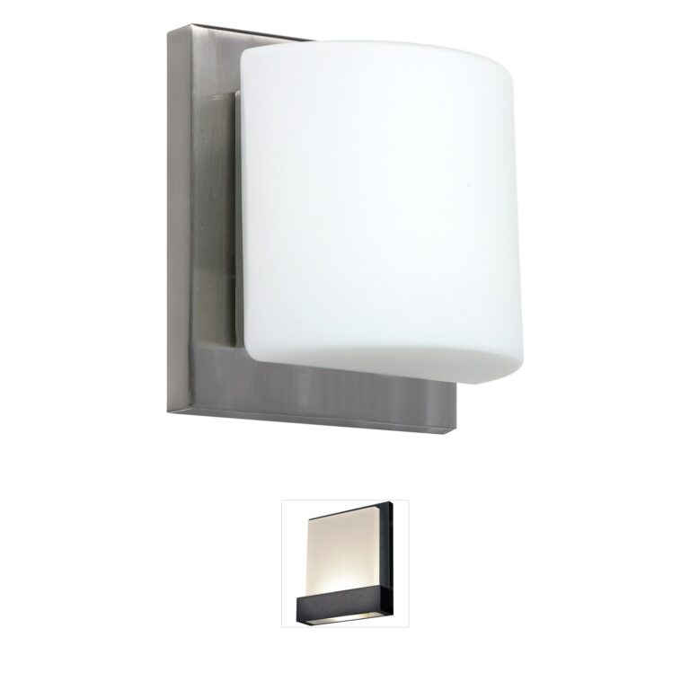 Besa Lighting Paolo Satin Nickel Wall Sconce with Opal Glass