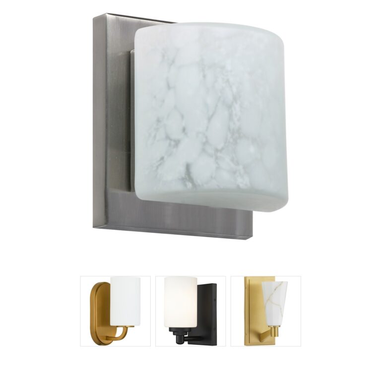 Besa Lighting Paolo Collection Satin Nickel Wall Sconce with Carrera Glass
