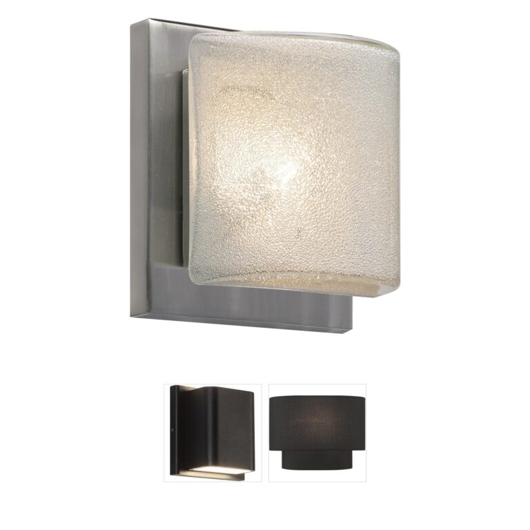 Besa Lighting Paolo Satin Nickel & Glitter Glass Mini Sconce