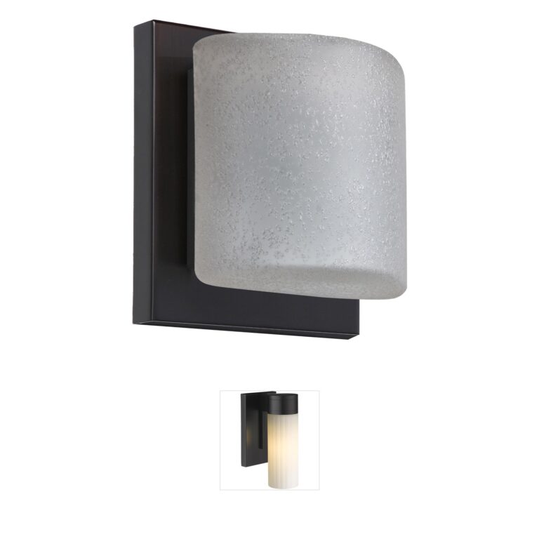 Besa Lighting Paolo Bronze Wall Sconce with Stucco Glass
