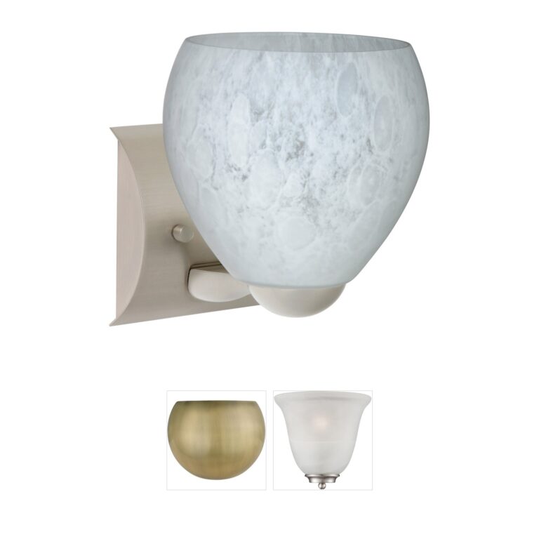 Besa Lighting Bolla Satin Nickel & Carrera Glass Wall Sconce