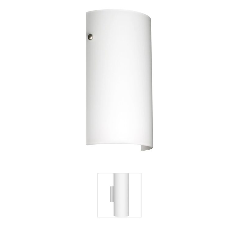 Besa Lighting Tamburo 7 Polished Nickel Wall Sconce with Opal Glass