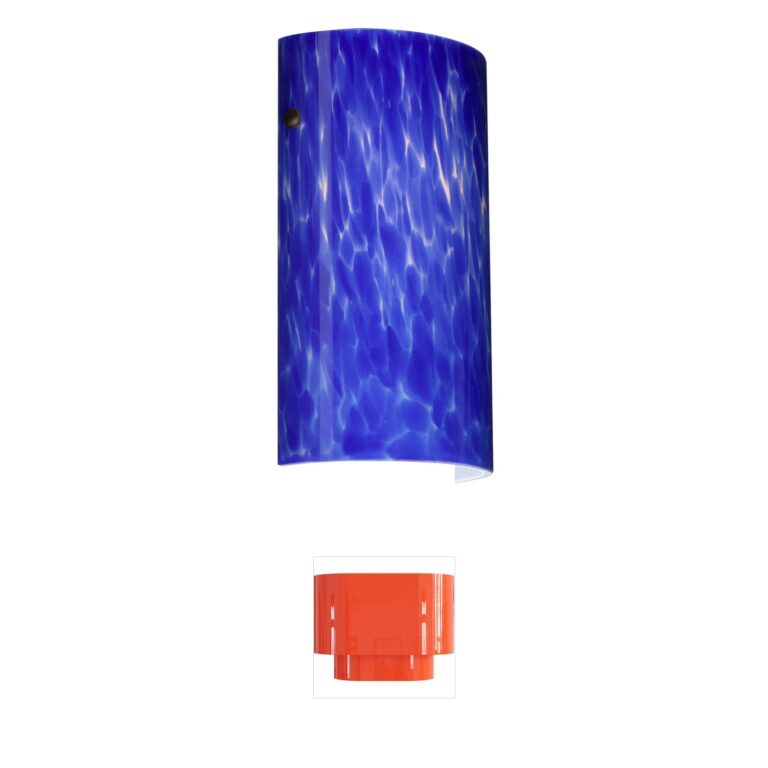 Besa Lighting Tamburo 7 Bronze Wall Sconce with Blue Cloud Glass