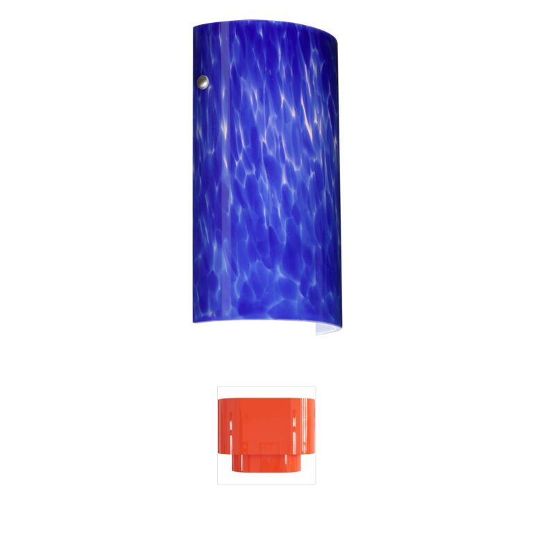 Besa Lighting Tamburo 7 Polished Nickel & Blue Cloud Glass Wall Sconce