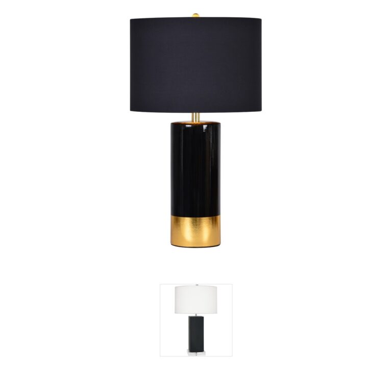 Renwil The Tuxedo Black and Gold Ceramic Table Lamp