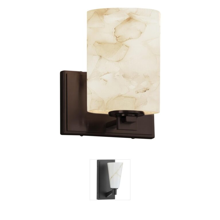Justice Design Group Alabaster Rocks Polished Chrome LED Wall Sconce