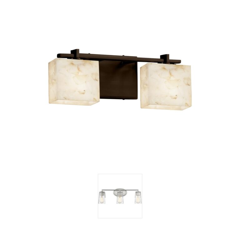 Justice Design Alabaster Rocks Dark Bronze Vanity Light