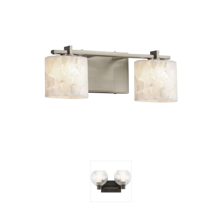 Justice Design Group Alabaster Rocks Brushed Nickel Vanity Light