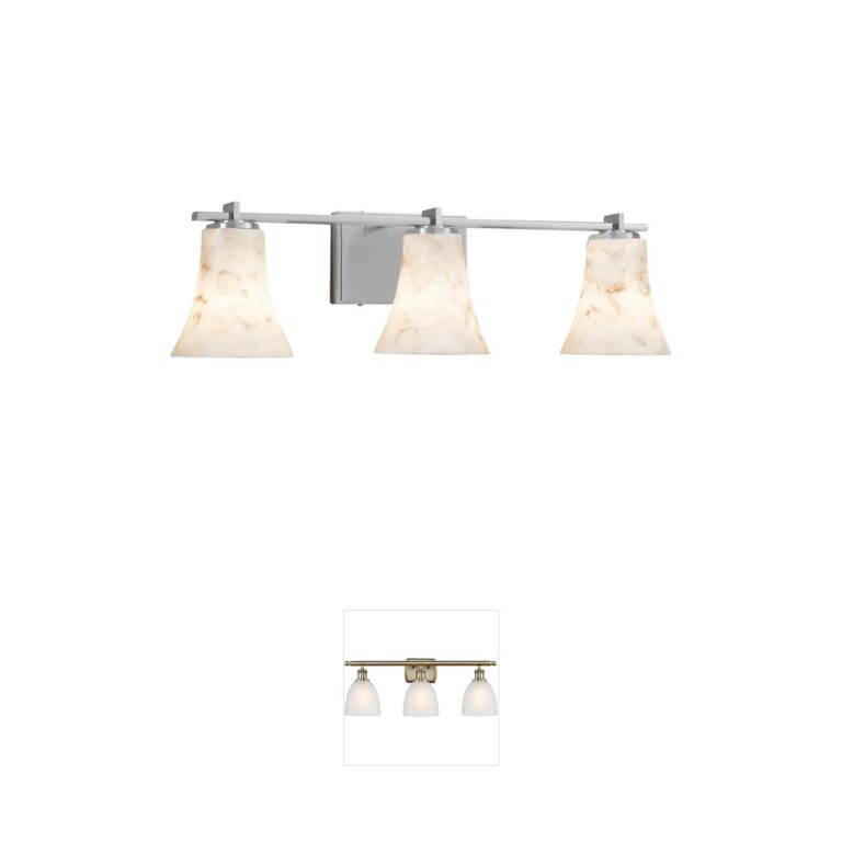 Justice Design Group Alabaster Rocks Polished Chrome LED Vanity Light
