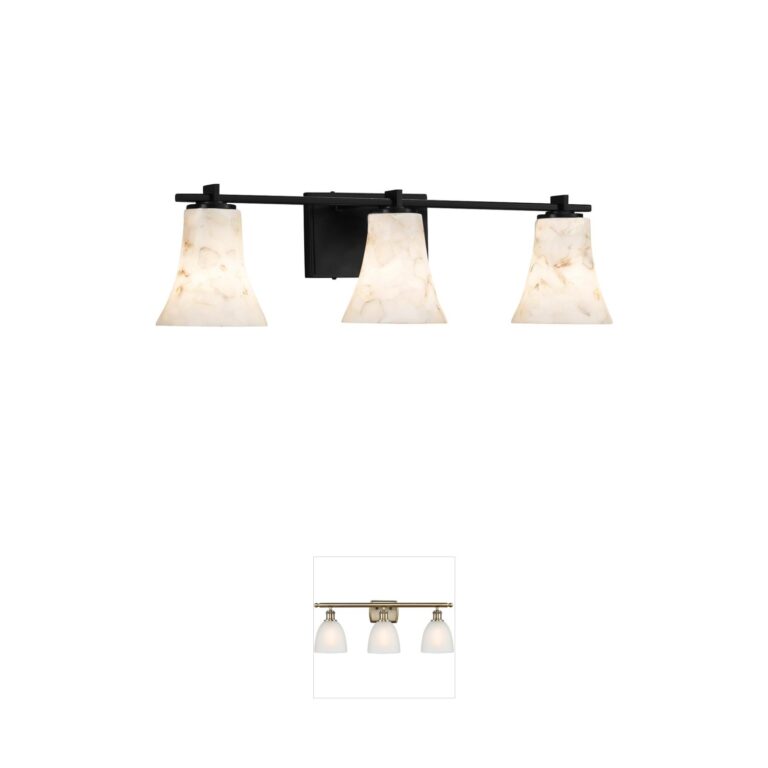 Justice Design Alabaster Rocks Matte Black Vanity Light