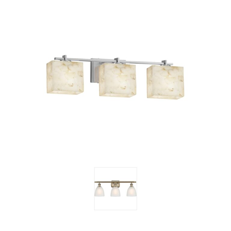 Justice Design Alabaster Rocks 3-Light Vanity - Polished Chrome