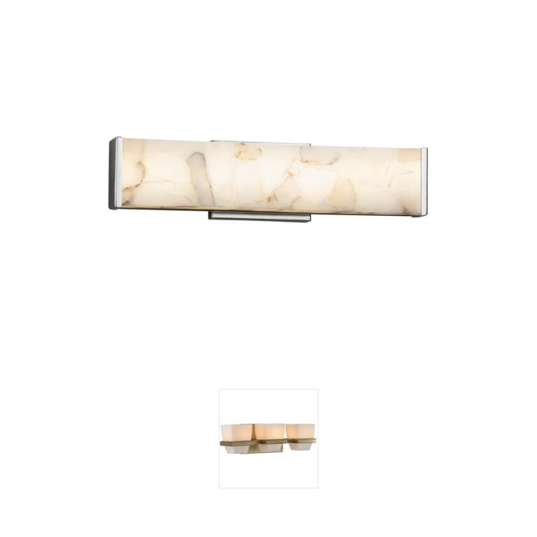 Justice Design Group Alabaster Rocks Polished Chrome LED Vanity Light