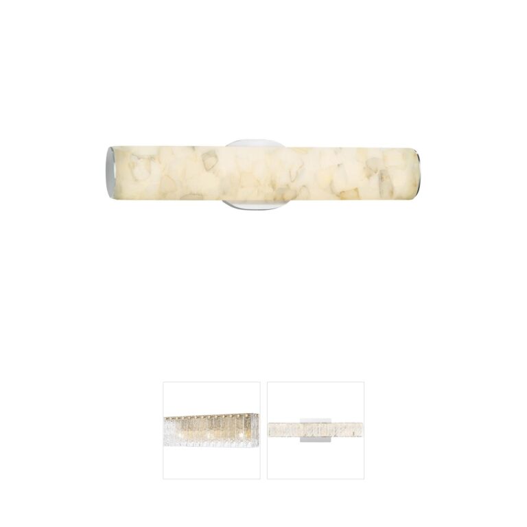 Justice Design Alabaster Rocks Matte Black Vanity Light