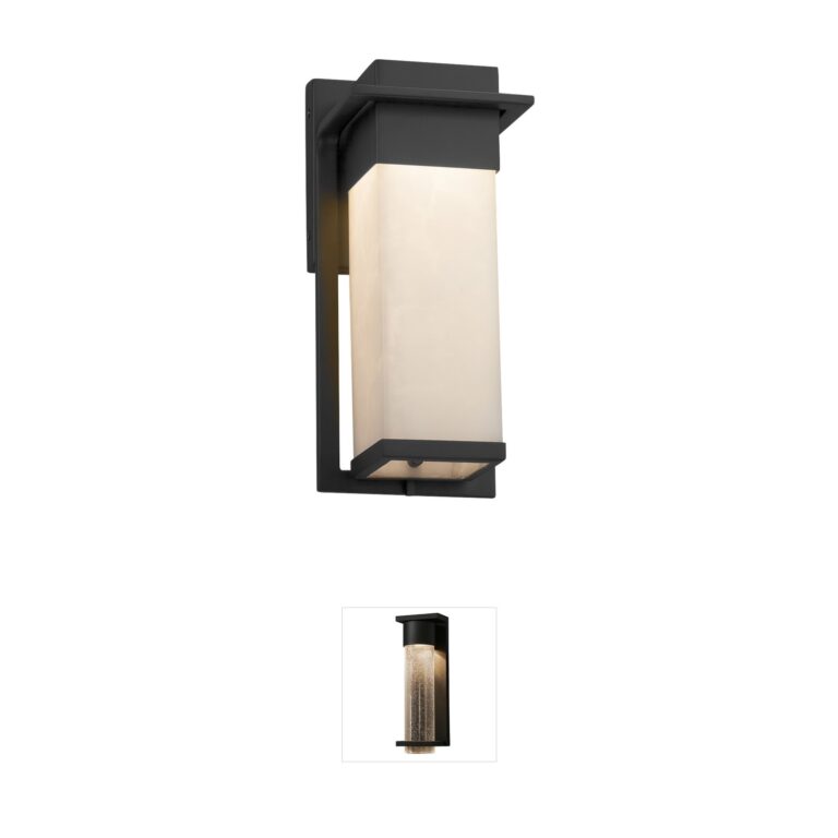 Justice Design Clouds Matte Black Resin Outdoor Wall Sconce