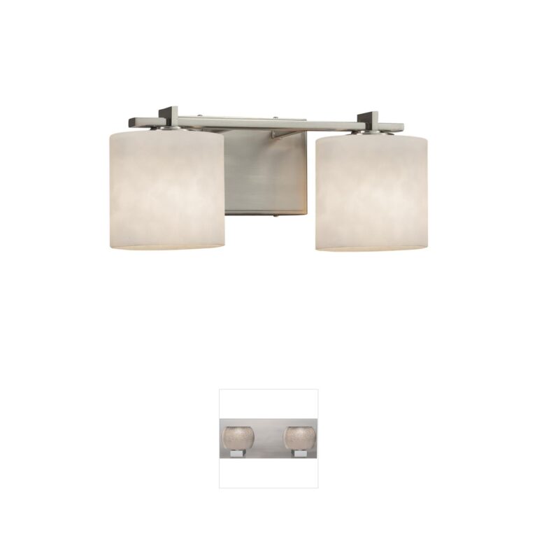 Justice Design Group Clouds 2-Light Brushed Nickel Vanity with Clouds Resin