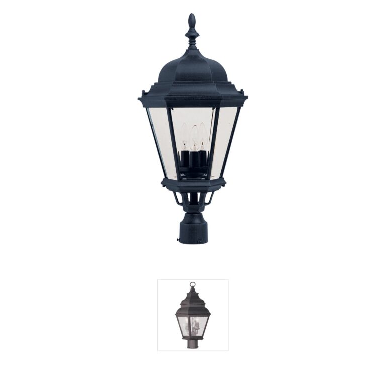 Maxim Lighting Westlake 3-Light Black Die Cast Aluminum Outdoor Post Lantern