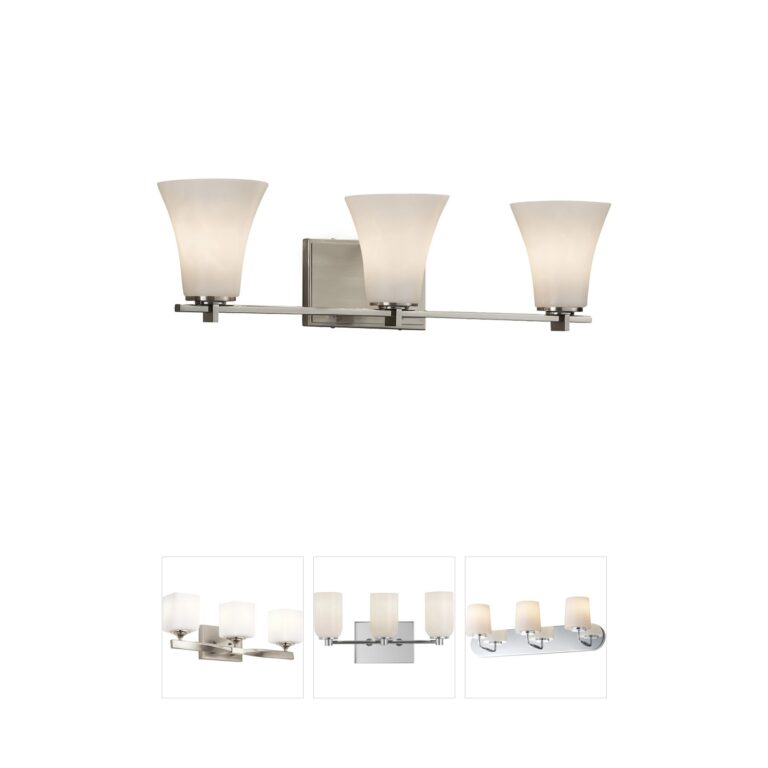 Justice Design Clouds Resin Brushed Nickel 3-Light Vanity Light