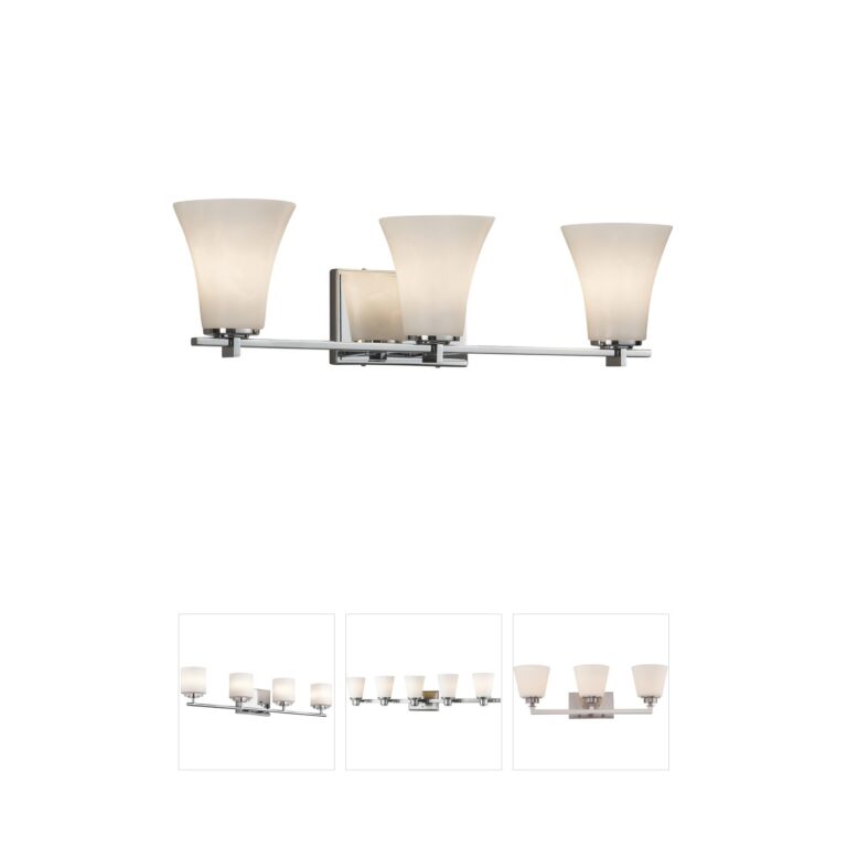 Justice Design Group Clouds Polished Chrome 3-Light Vanity with Resin Shade