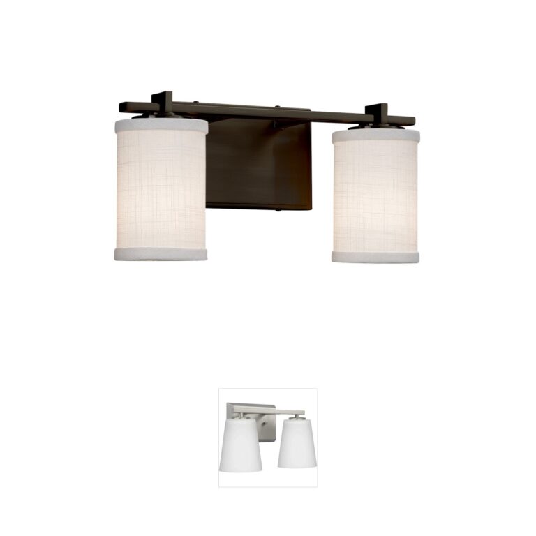 Justice Design Textile Dark Bronze Vanity Light