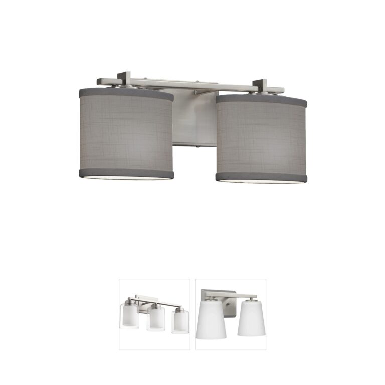 Justice Design Group Textile Woven Fabric 2-Light Polished Chrome Bath Bar