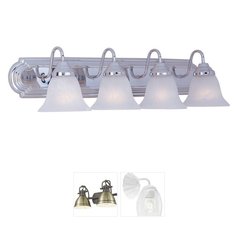 Maxim Lighting Essentials 801x Polished Chrome Vanity Light with Marble Glass