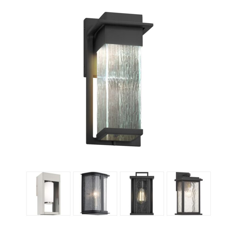 Justice Design Fusion Matte Black Artisan Glass Outdoor Wall Sconce