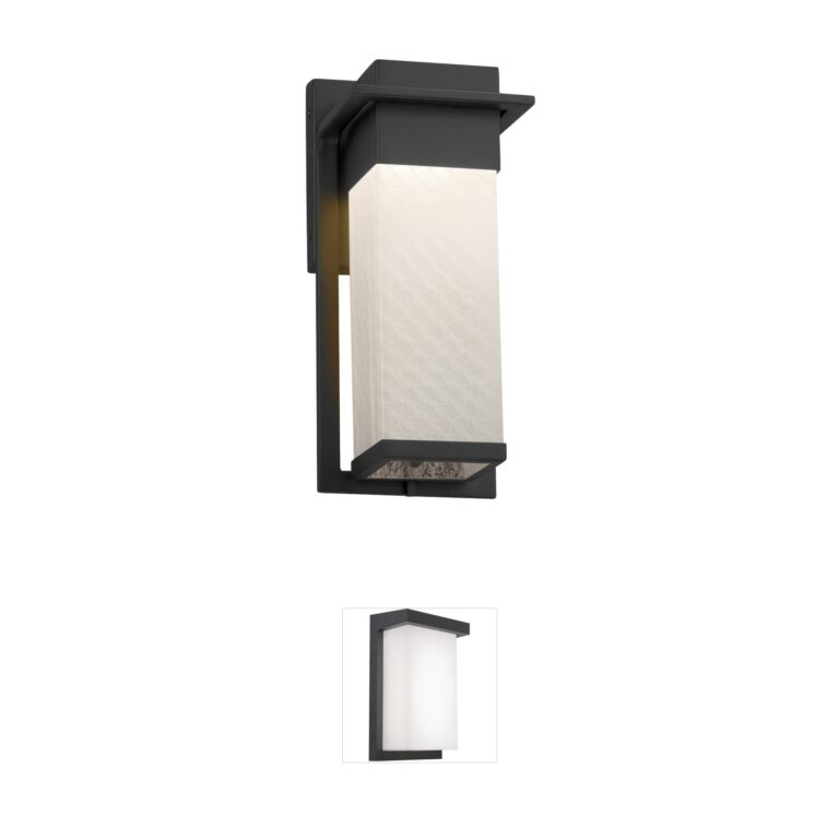 Justice Design Fusion Matte Black Outdoor Wall Sconce