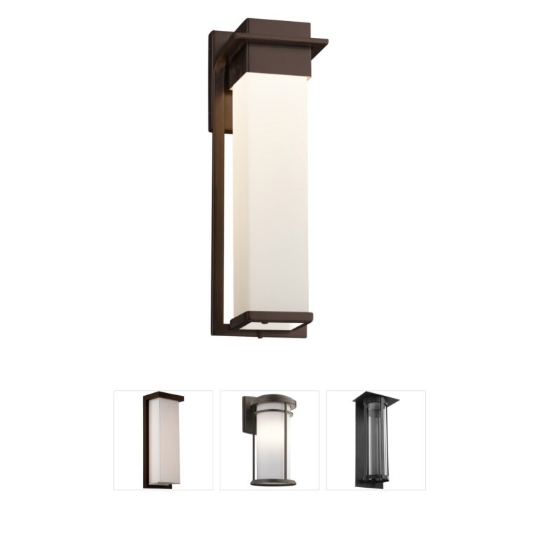 Justice Design Group Fusion Artisan Glass LED Outdoor Wall Sconce in Dark Bronze