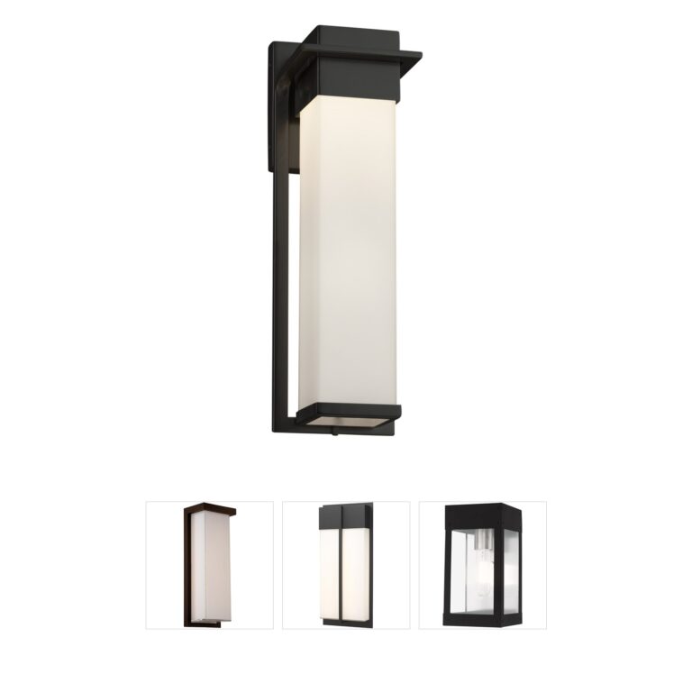Justice Design Fusion Pacific Matte Black Outdoor Wall Sconce with Artisan Glass