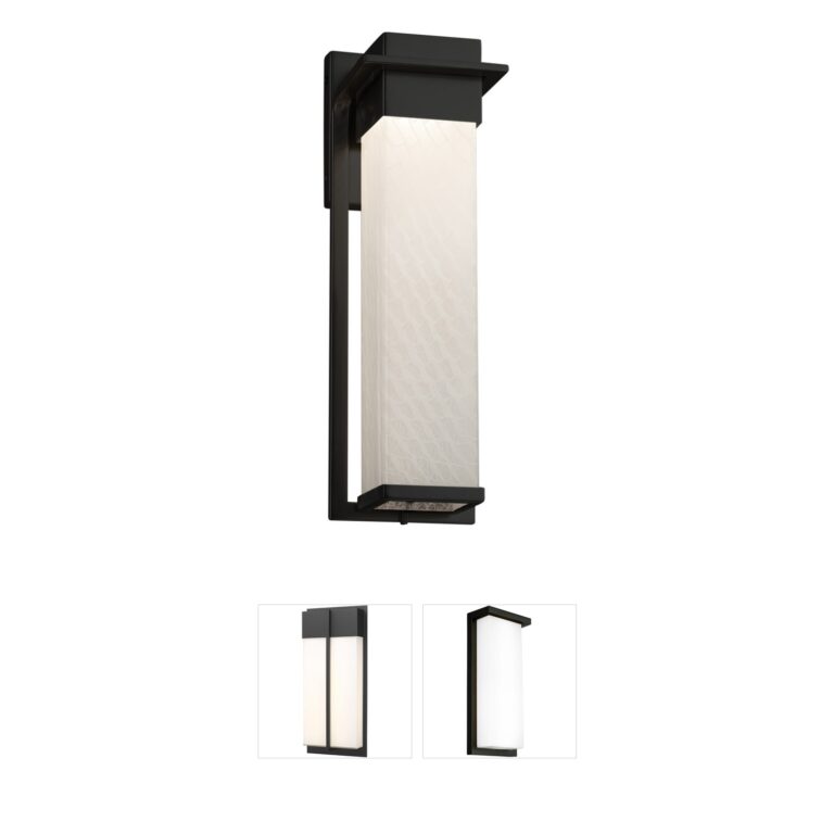 Justice Design Group Fusion Artisan Glass LED Outdoor Wall Sconce in Matte Black
