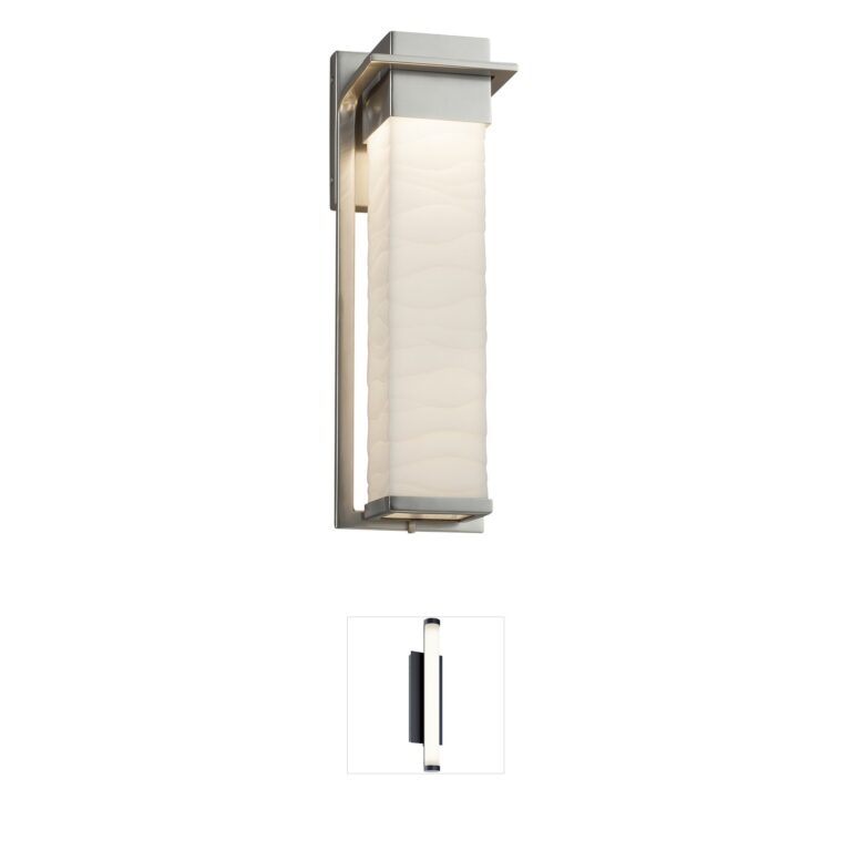 Justice Design Porcelina Wave Faux Porcelain LED Outdoor Wall Sconce