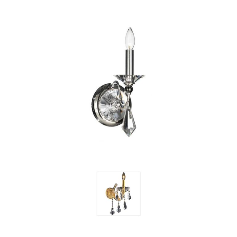 Schonbek Jasmine Polished Silver and Clear Optic Crystal Wall Sconce