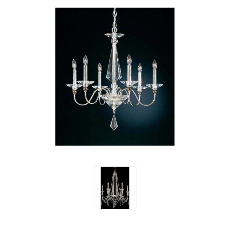 Schonbek Jasmine 6-Light Chandelier in Polished Silver with Clear Optic Crystal