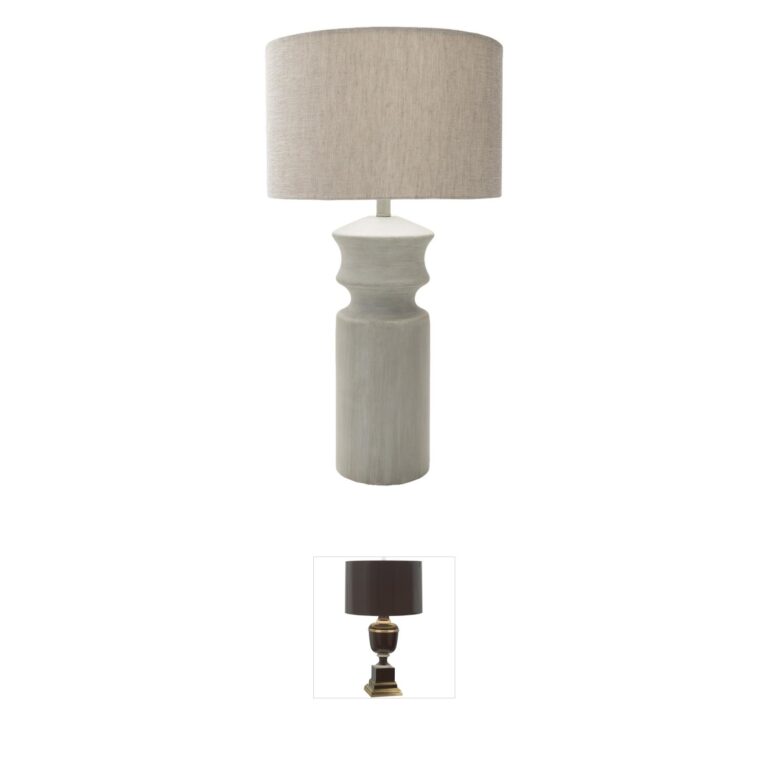Surya Forger Light Gray Linen Table Lamp