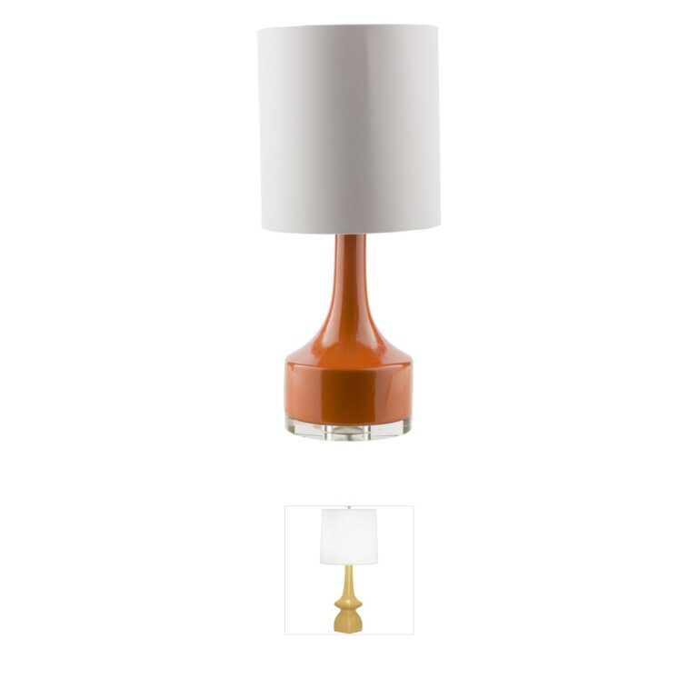 Surya Farris Ceramic Table Lamp in Bright Orange