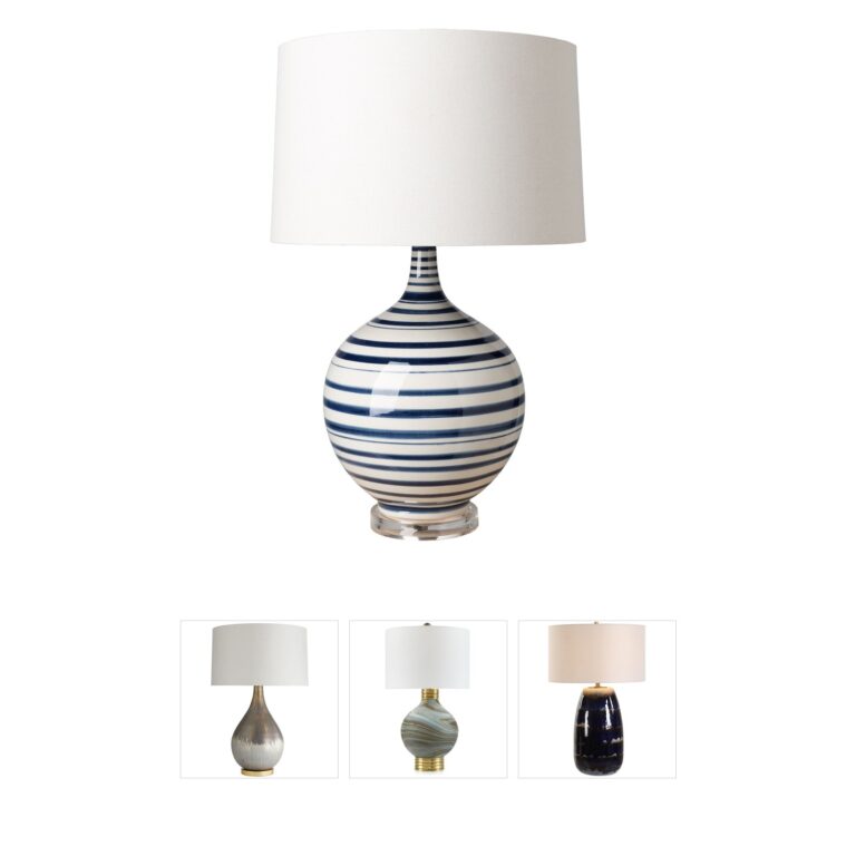 Surya Tideline Dark Blue Ceramic Table Lamp