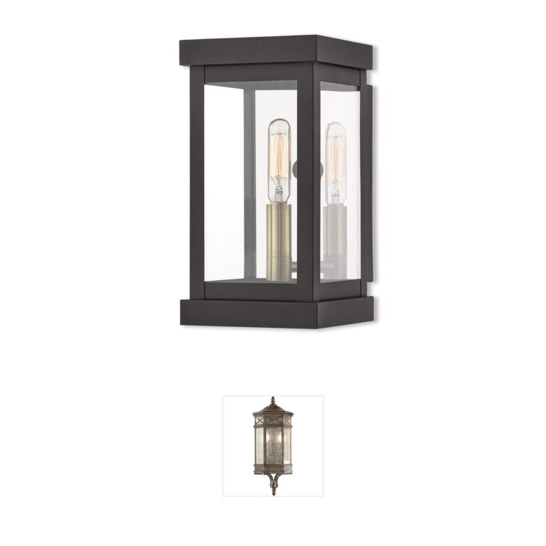 Livex Lighting Hopewell Bronze Solid Brass Outdoor Wall Lantern