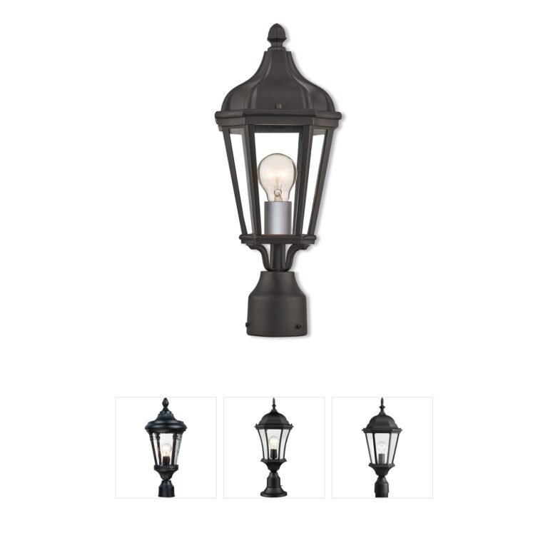 Livex Lighting Morgan Textured Black Cast Aluminum Outdoor Post Light