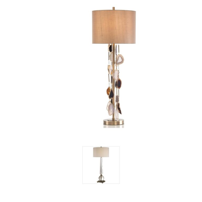 John-Richard Falling Agate 36.5-Inch Brass Buffet Lamp