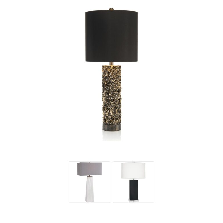 John-Richard Leah Distressed Blooms Metal Table Lamp