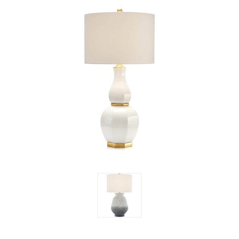 John-Richard Leah Collection Gold & White Metal Table Lamp