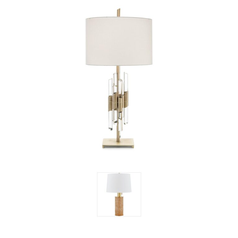 John-Richard Leah 33-Inch Brass and Glass Rod Table Lamp